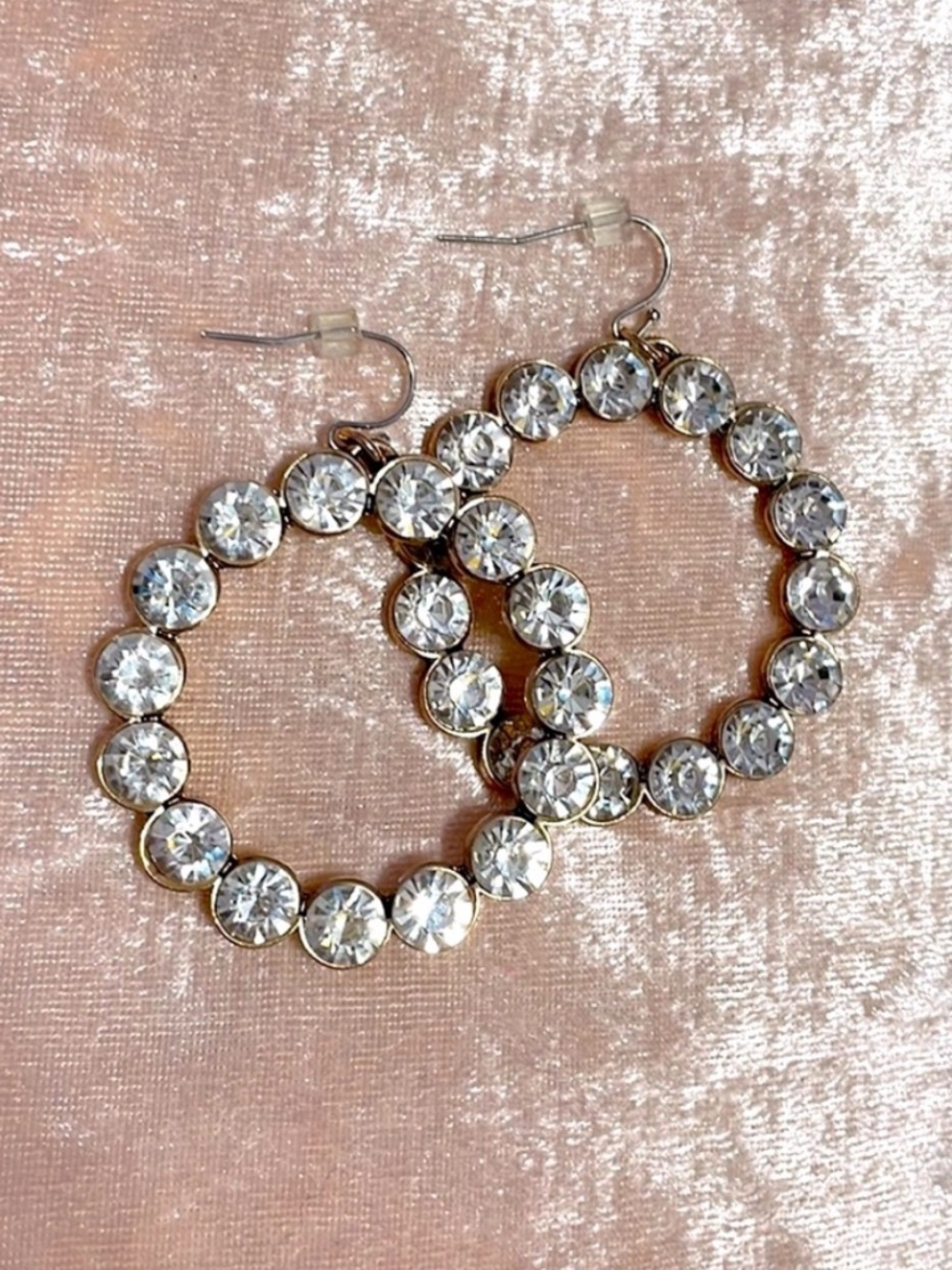 Rhinestone hoop earrings